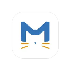 Clash Meta for Android 的应用图标是一只由字母 M 变形而来的蓝色猫头,配两撇橙色胡须。